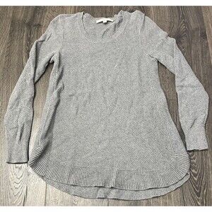 Ann Taylor LOFT Womens Light Sweatshirt SZ XS Speckled Textured Long Sleeve Gray